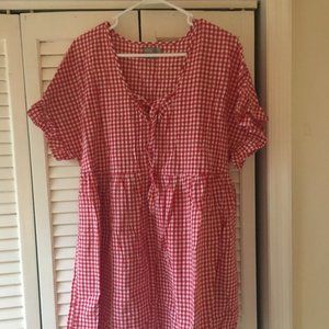 Asos Red Gingham Dress With Front Tie